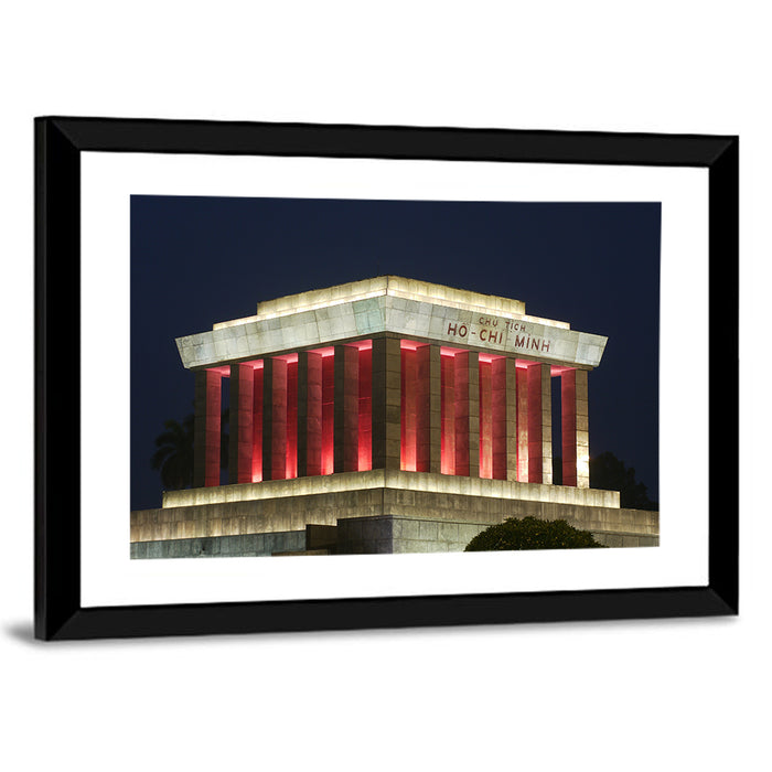 Ho Chi Minh Mausoleum at Night Wall Art as a framed print