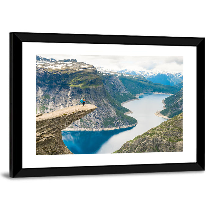 Trolltunga Rock Ledge, Odda Norway Wall Art as a framed print
