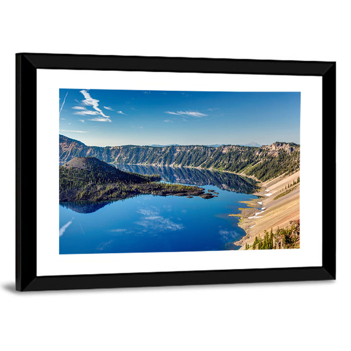 Crater Lake Caldera View Wall Art as a framed print