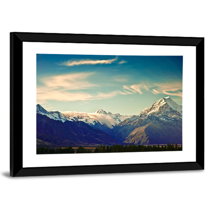 Aoraki Mount Cook Golden Hour Wall Art as a framed print