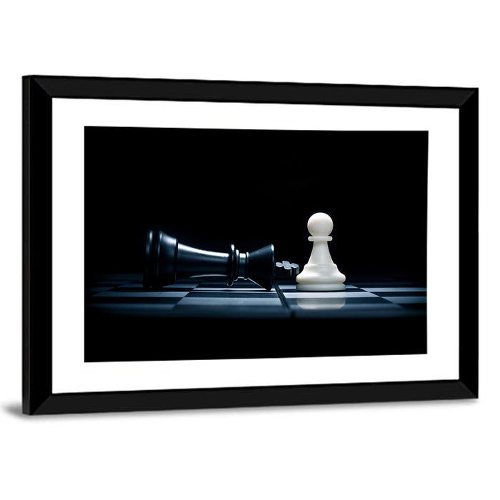 Pawn and Fallen King Wall Art as a framed print