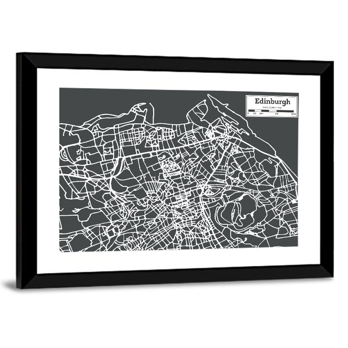 Edinburgh Minimalist City Map Wall Art as a framed print