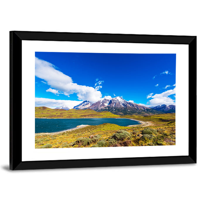 Lake Pehoe Wall Art as a framed print