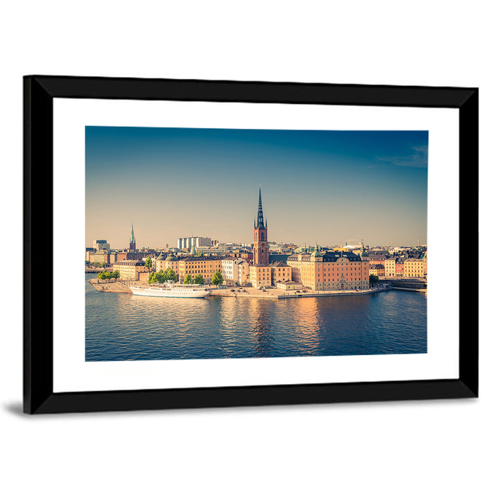 Riddarholmen Church Golden Hour Skyline Wall Art