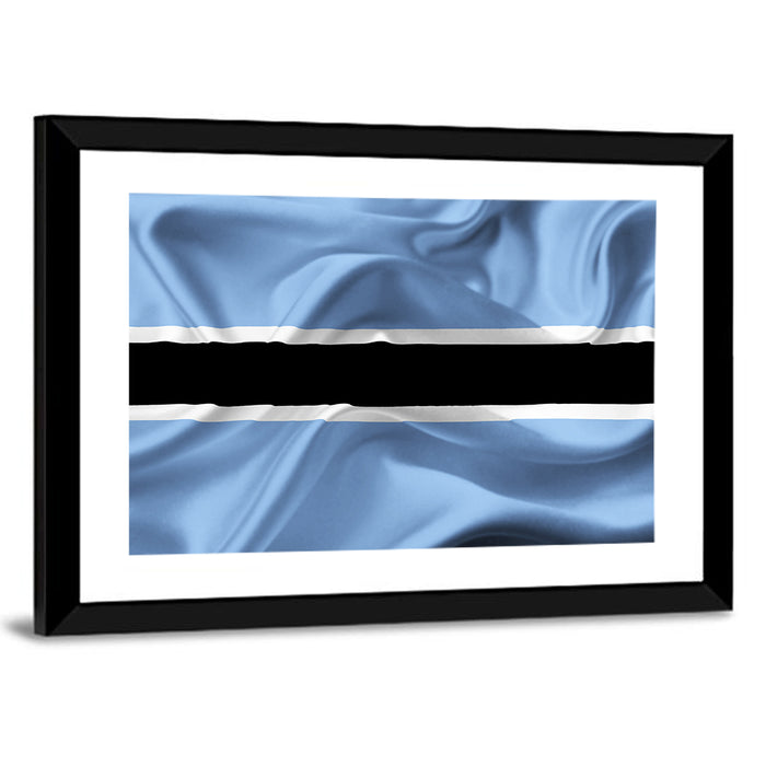 Rippled Botswana Flag Wall Art as a framed print
