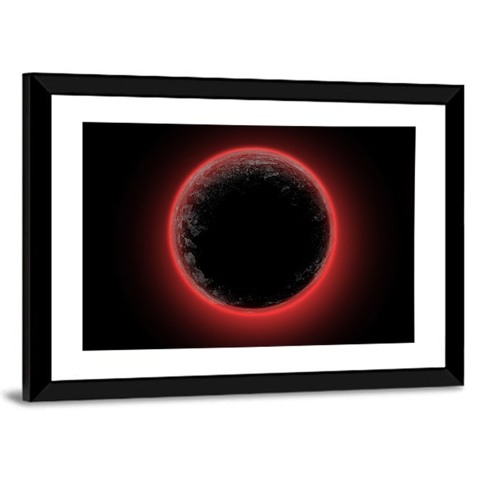 Red Planet Eclipse Wall Art as a framed print