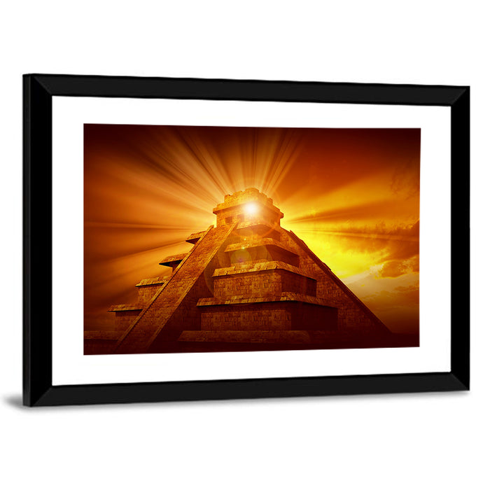 El Castillo Pyramid Chichen Itza Wall Art as a framed print