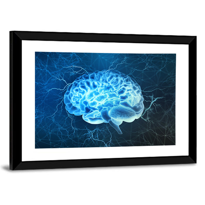 Neural Electrical Activity Wall Art as a framed print
