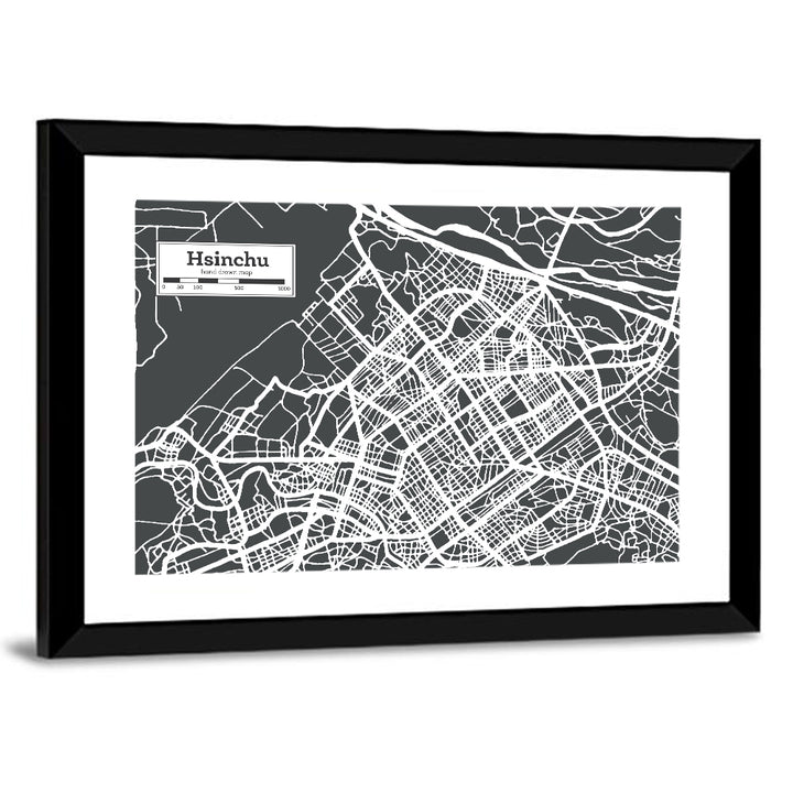 Hsinchu Street Grid Map Wall Art