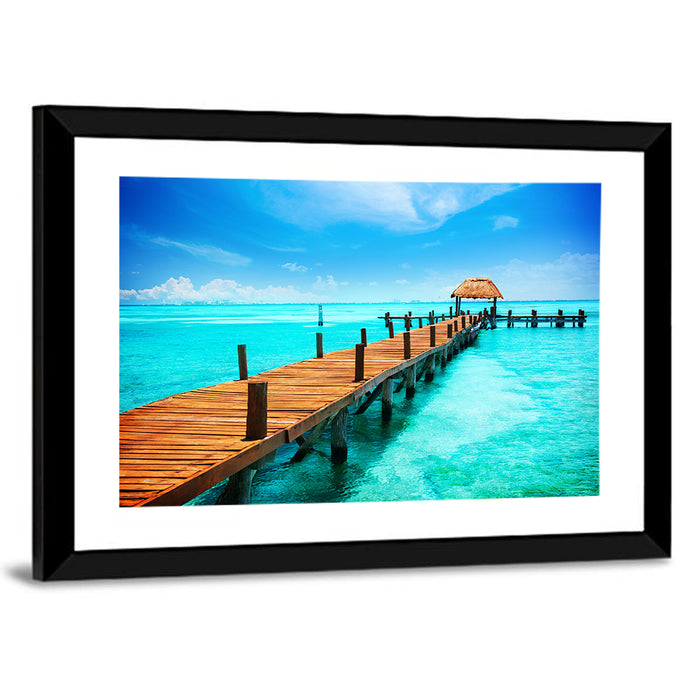 Isla Mujeres Jetty Wall Art as a framed print