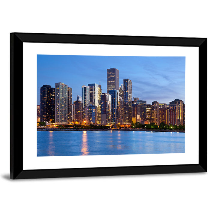Chicago Skyline at Dusk Wall Art
