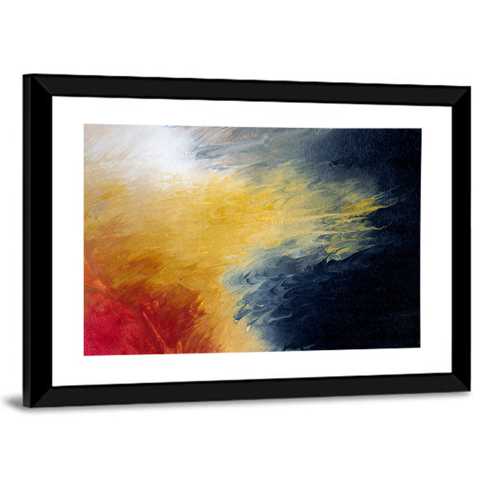 Solar Flare Oil Abstract Wall Art as a framed print