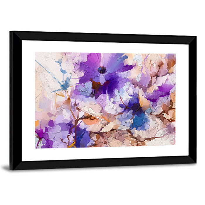 Spring Lavender Floral Study Wall Art as a framed print