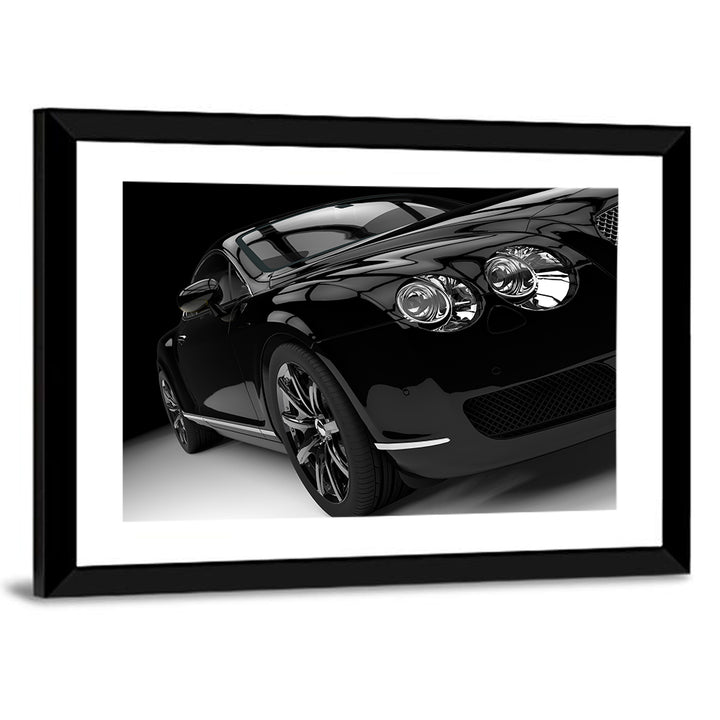 Black Luxury Car Close-up Wall Art