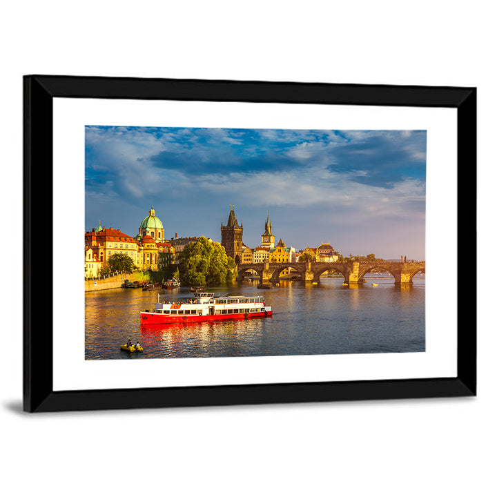 Charles Bridge at Golden Hour Wall Art