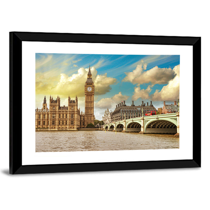 Big Ben and Westminster Bridge Wall Art as a framed print