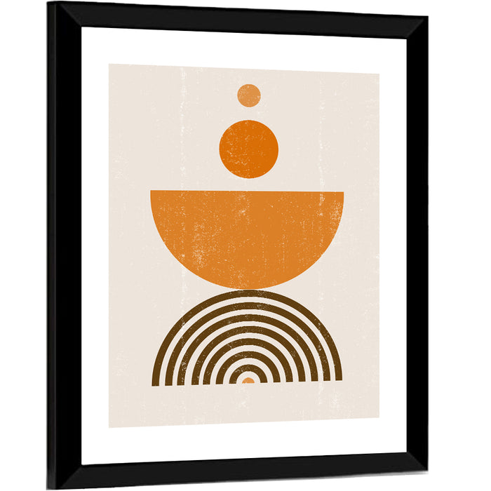 Boho Sun Arches in Orange Wall Art as a framed print