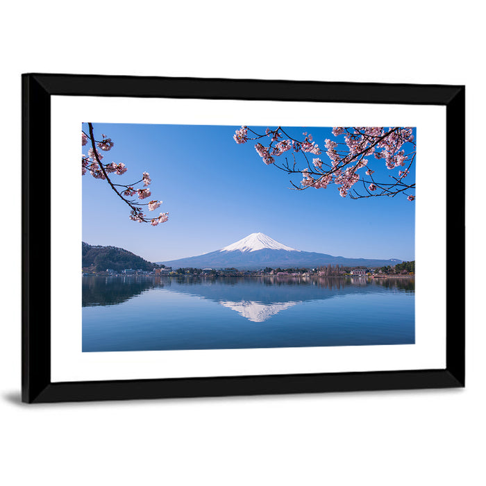 Mount Fuji Reflection, Fujikawaguchiko Wall Art as a framed print