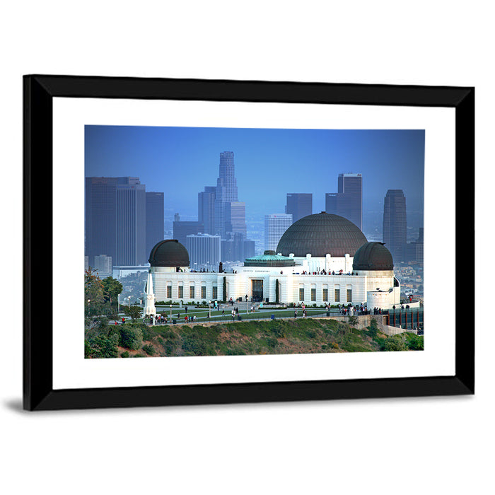 Griffith Observatory with City Skyline Wall Art as a framed print