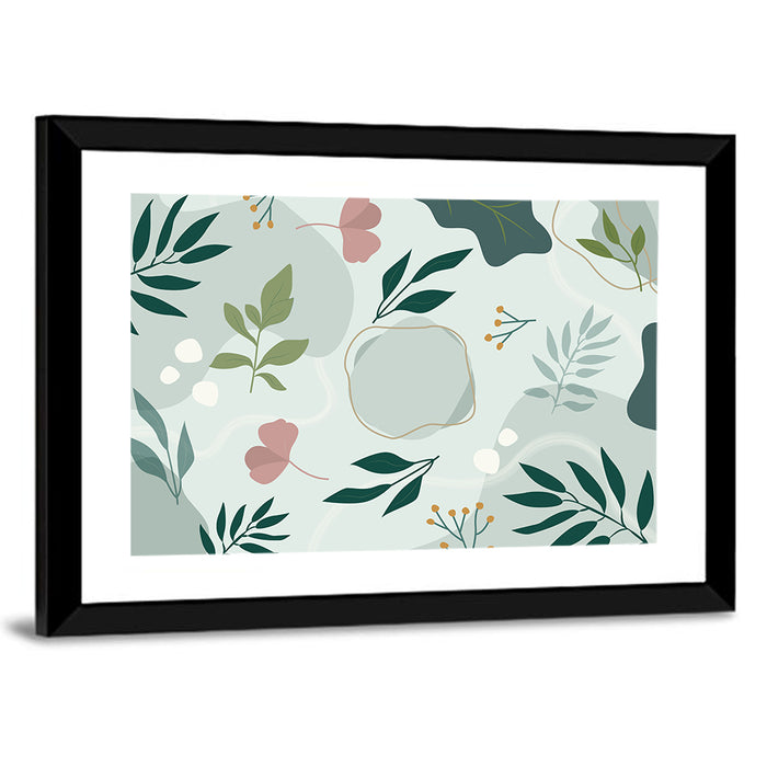 Layered Botanical Abstraction Wall Art as a framed print