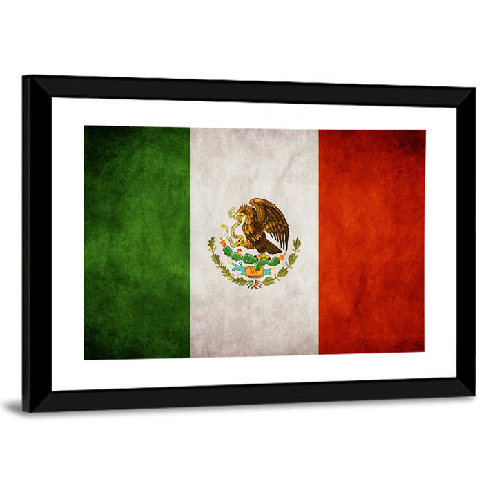 Vintage Mexican Flag Emblem Wall Art