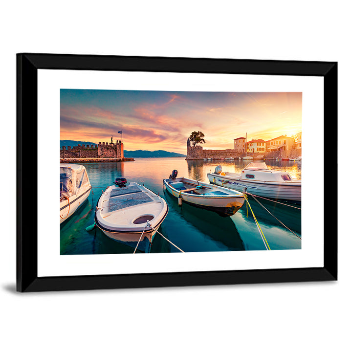 Nafpaktos Harbor at Sunset Wall Art