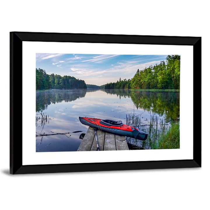 Red Kayak at Lake Kabetogama Wall Art