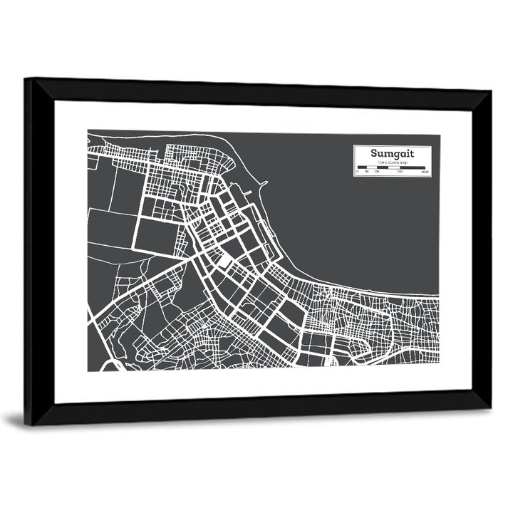Sumgait City Map Wall Art