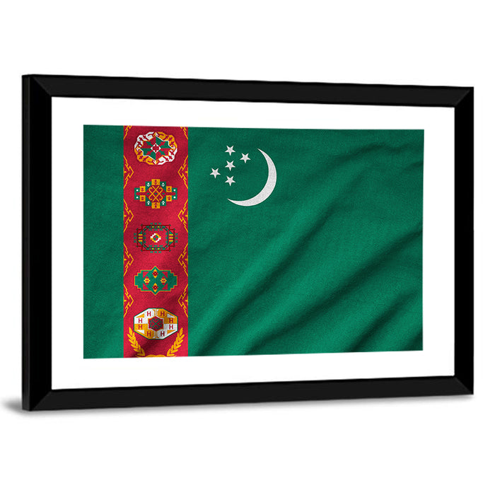 Turkmenistan National Flag Wall Art as a framed print