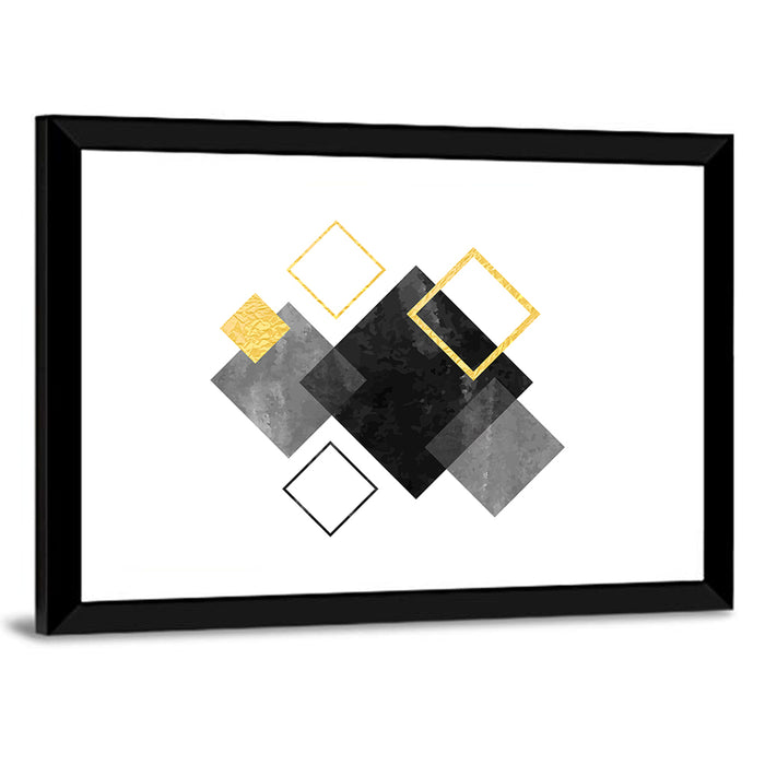 Layered Squares Composition Wall Art as a framed print