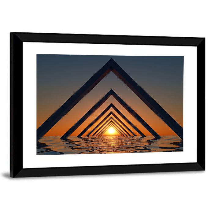 Seascape with Corner Arches Wall Art as a framed print