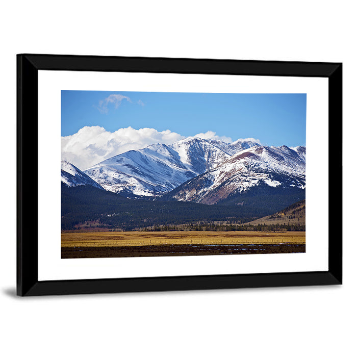 Snow-capped Colorado Peaks Wall Art as a framed print