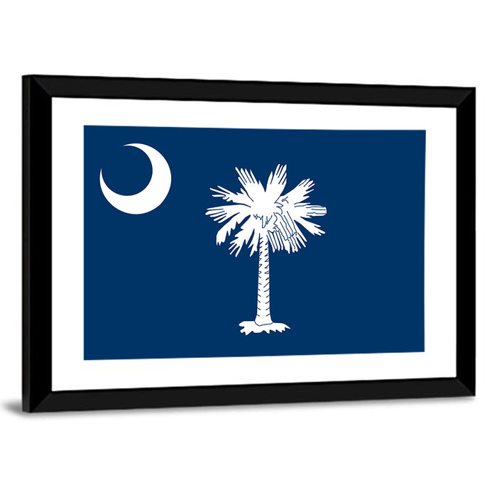 South Carolina Flag Graphic Wall Art as a framed print