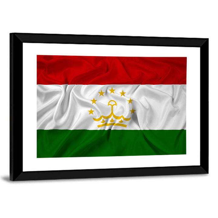 Tajikistan Flag with Crown Emblem Wall Art
