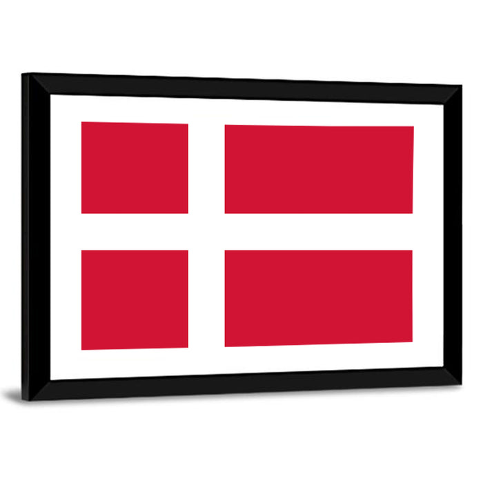 Danish Flag Nordic Cross Wall Art as a framed print