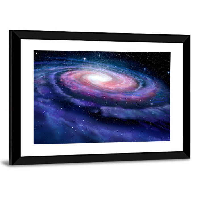Spiral Galaxy Wall Art as a framed print