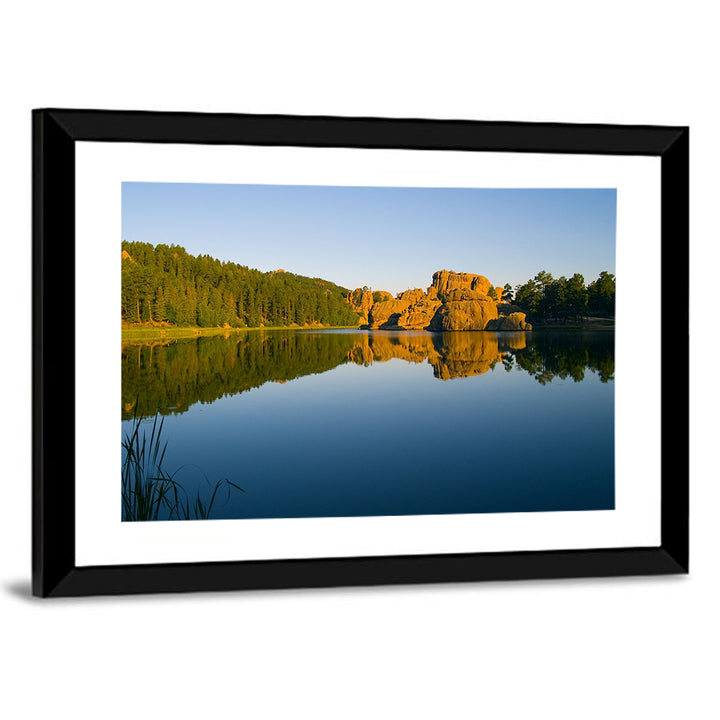Sylvan Lake Golden Hour Reflection Wall Art