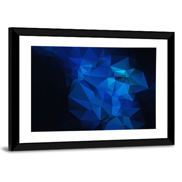 Blue Gradient Geometric Cluster Wall Art as a framed print