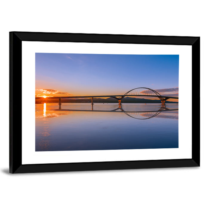 Champlain Bridge at Sunset Wall Art as a framed print
