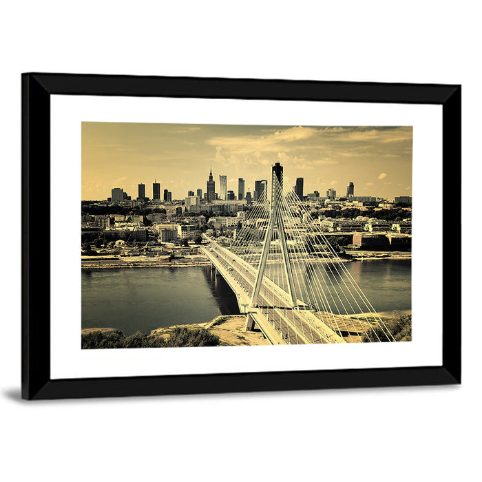 Warsaw Bird's-eye View Wall Art as a framed print