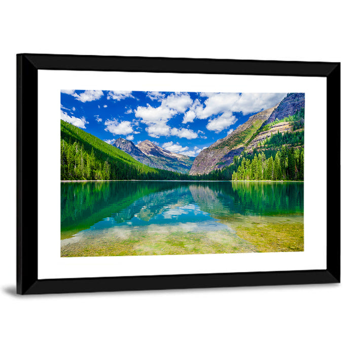 Avalanche Lake Reflection, Glacier National Park Wall Art as a framed print