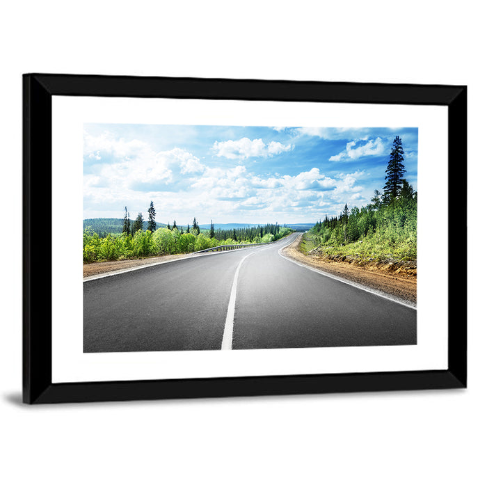 Road to Mountain Horizon Wall Art as a framed print