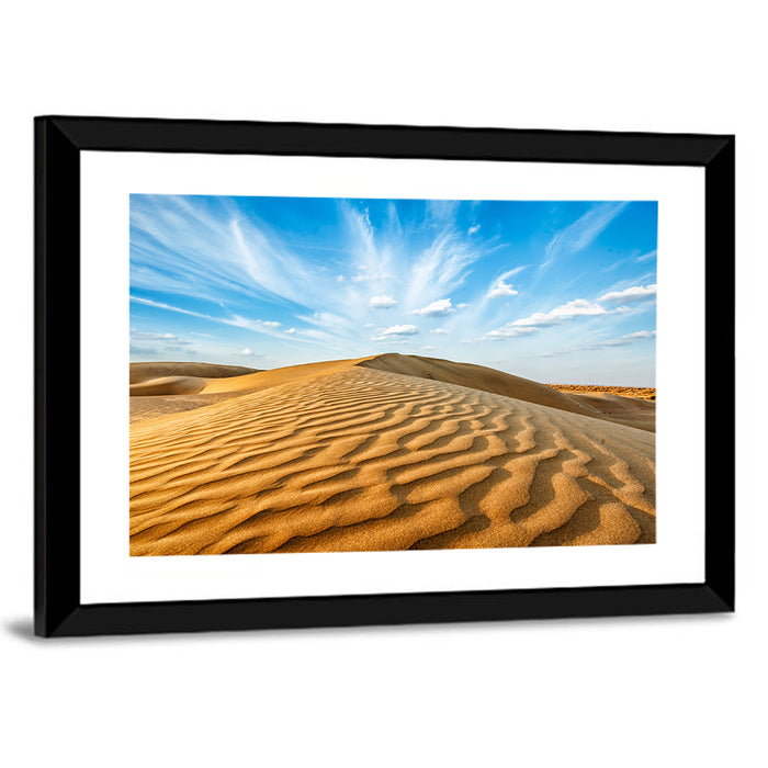 Minimalist Thar Dunes Wall Art as a framed print