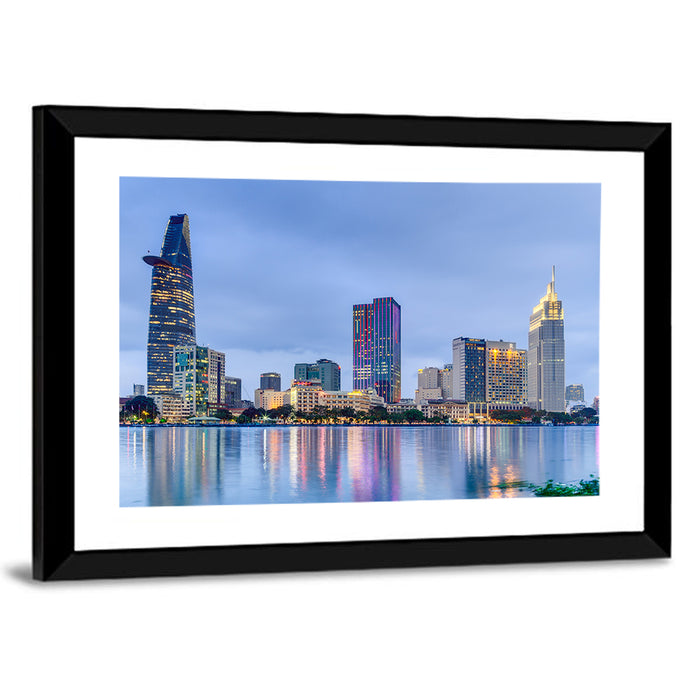 Ho Chi Minh City Skyline Wall Art as a framed print