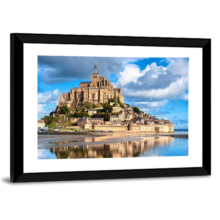 Mont Saint-michel Reflection Wall Art as a framed print