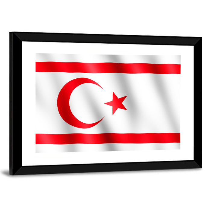 Northern Cyprus Flag Wall Art as a framed print