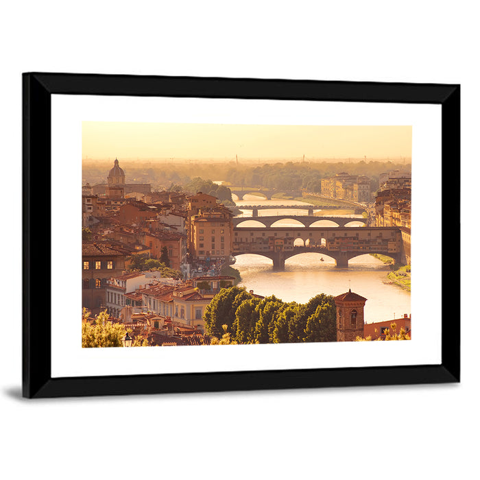 Ponte Vecchio at Golden Hour Wall Art as a framed print