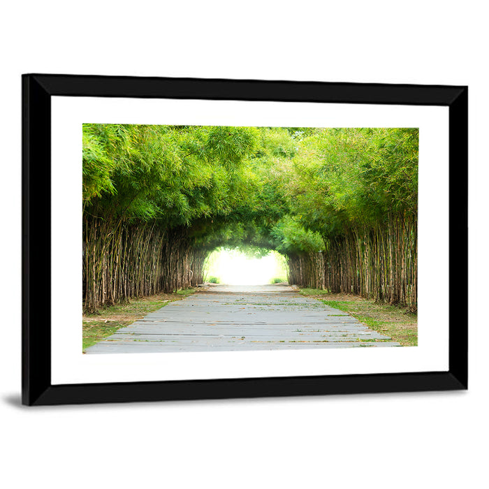 Kyoto Bamboo Canopy Walkway Wall Art as a framed print