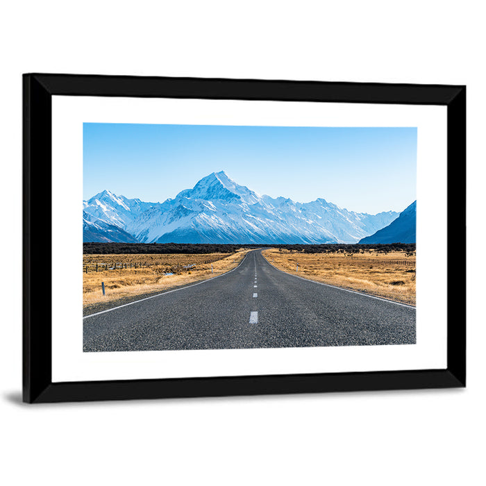Road to Mount Cook Wall Art as a framed print