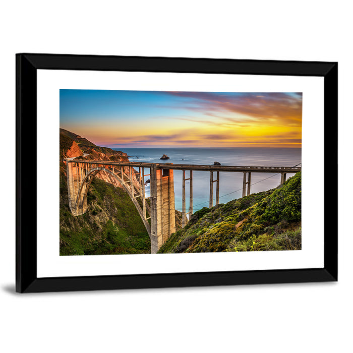 Bixby Creek Bridge at Sunset Wall Art as a framed print